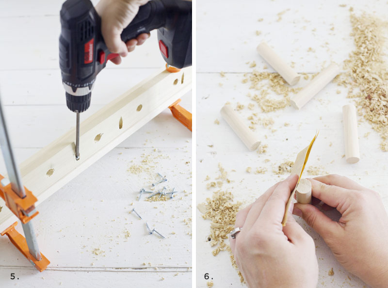 Make your own peg rail- perfect for accessorizing in the kitchen!