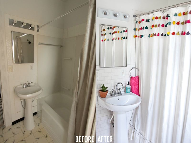 Bathroom before + after