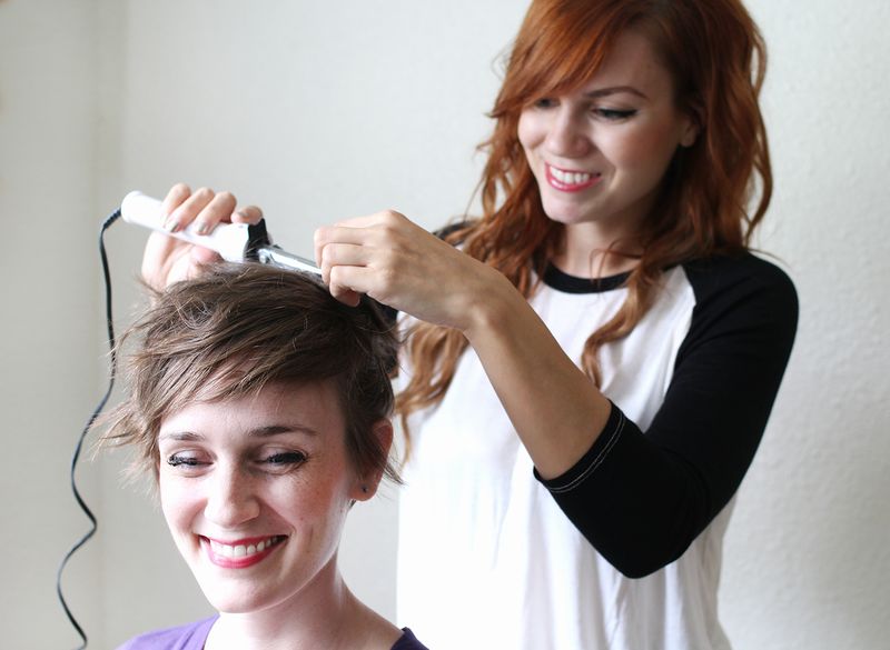 Use a small curling iron or wand to create texture