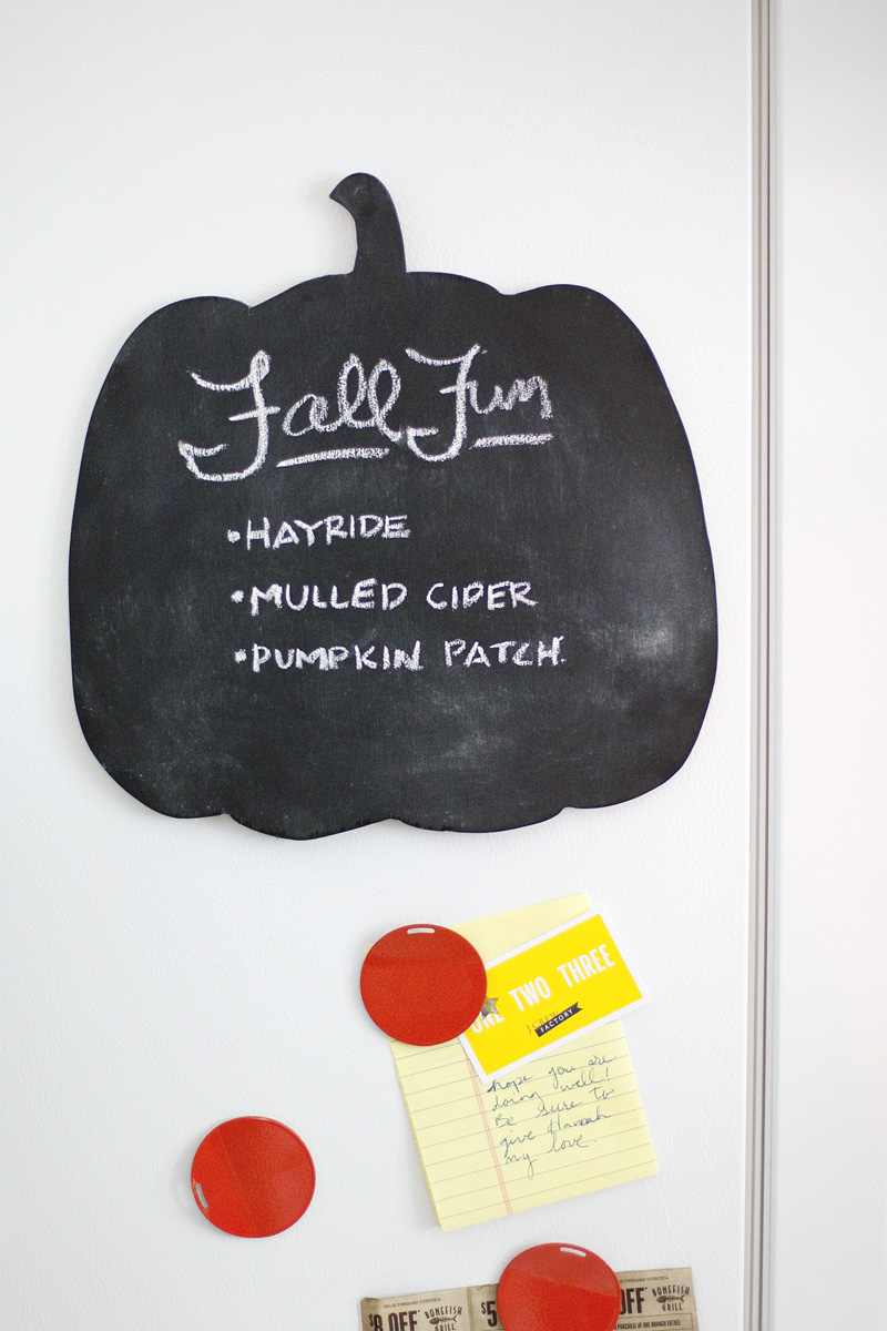 Make a pumpkin chalkboard for thankful lists or fun to-do lists