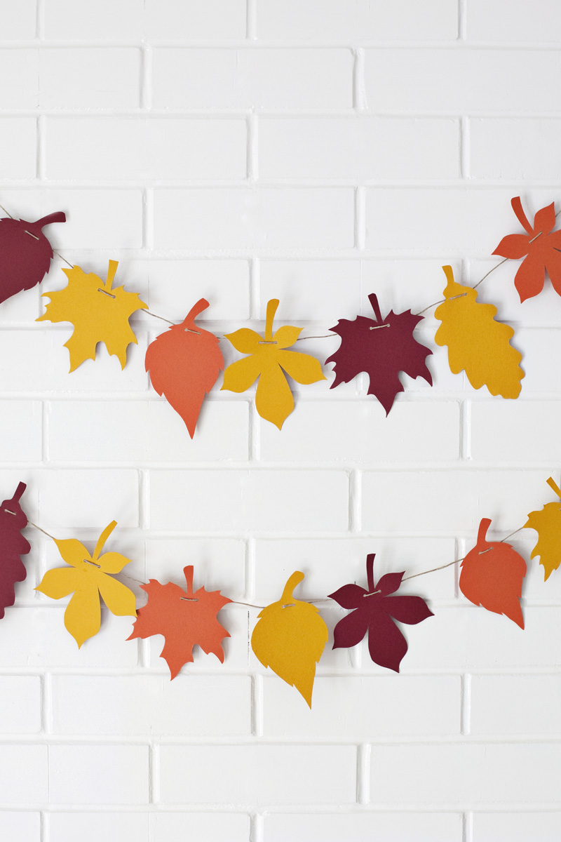 Paper Leaf Garland— print the template to make your own!