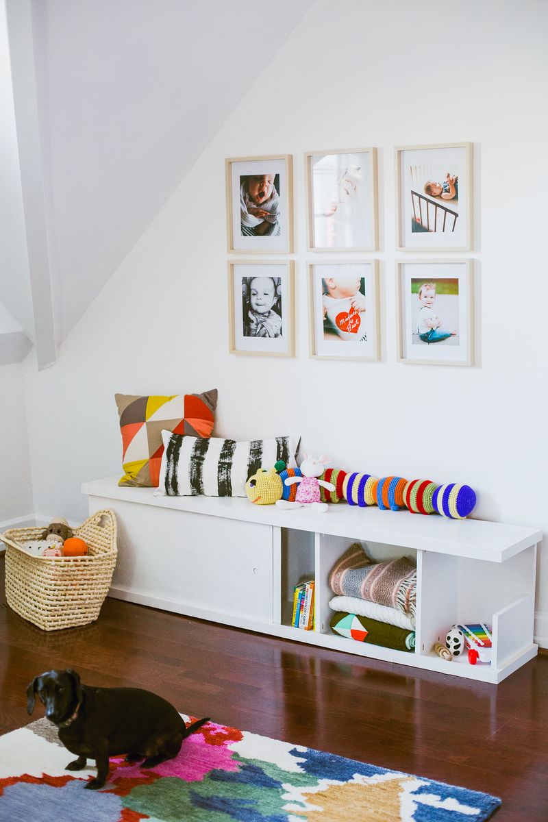 Make a nursery bench:storage with one sheet of plywood