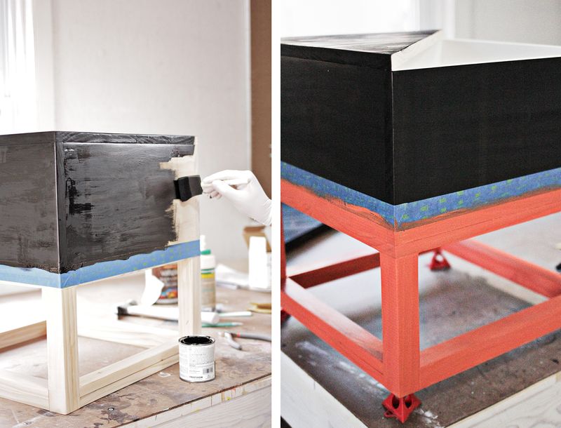 Wood-end-tables-cubed-painting-(click-to-learn-how-I-made-them)