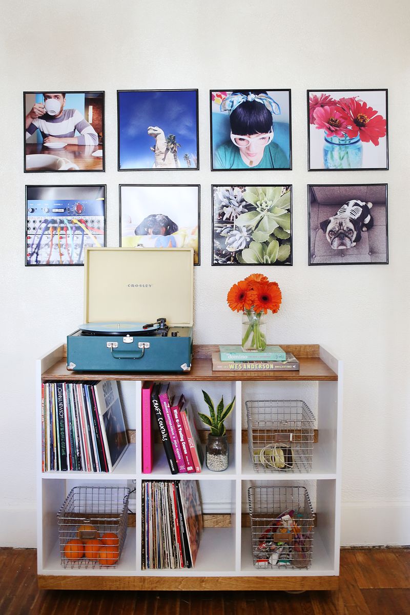 Record Frame Instagram Photo Wall more details on www.abeautifulmess.com 