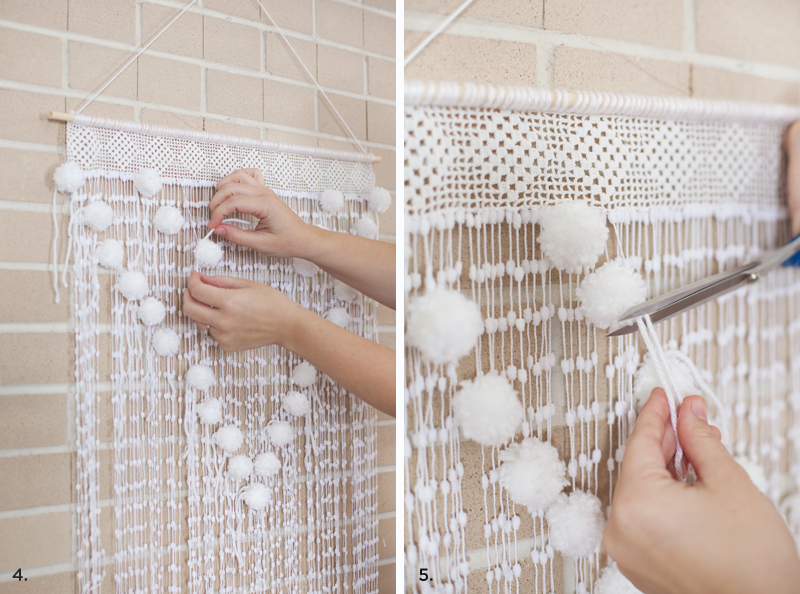 Pom Pom Wall Hanging — Simple to make and so cute!