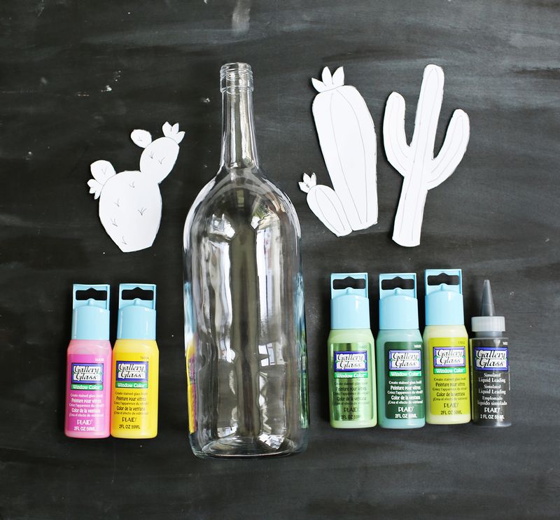 DIY Faux Stained Glass Bottles - A Beautiful Mess