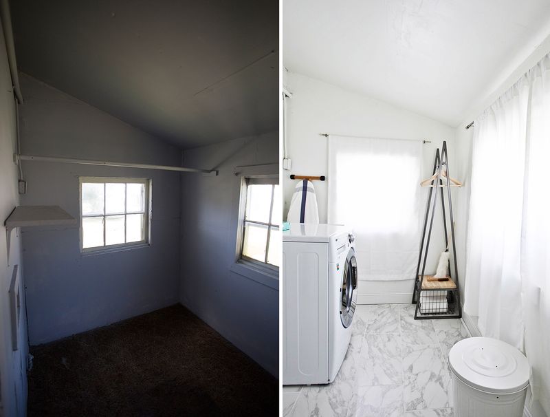 Laundry room before and after