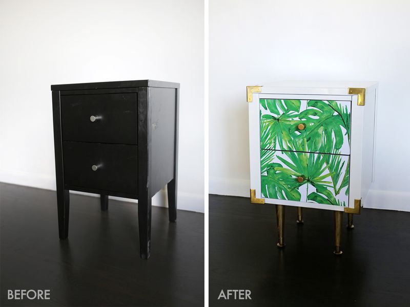 Too cute! nightstand table makeover (click through to see more!)       