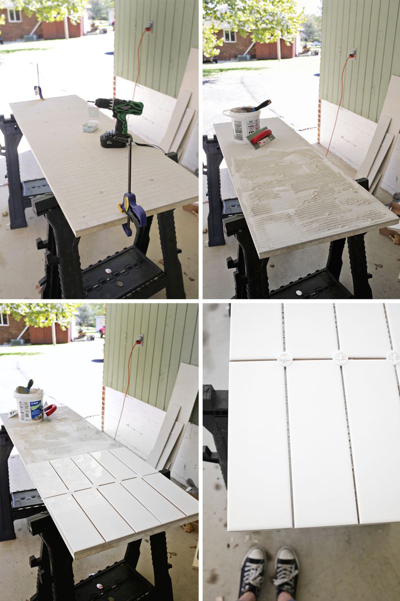 Tiled countertop DIY (click through for tutorial) 