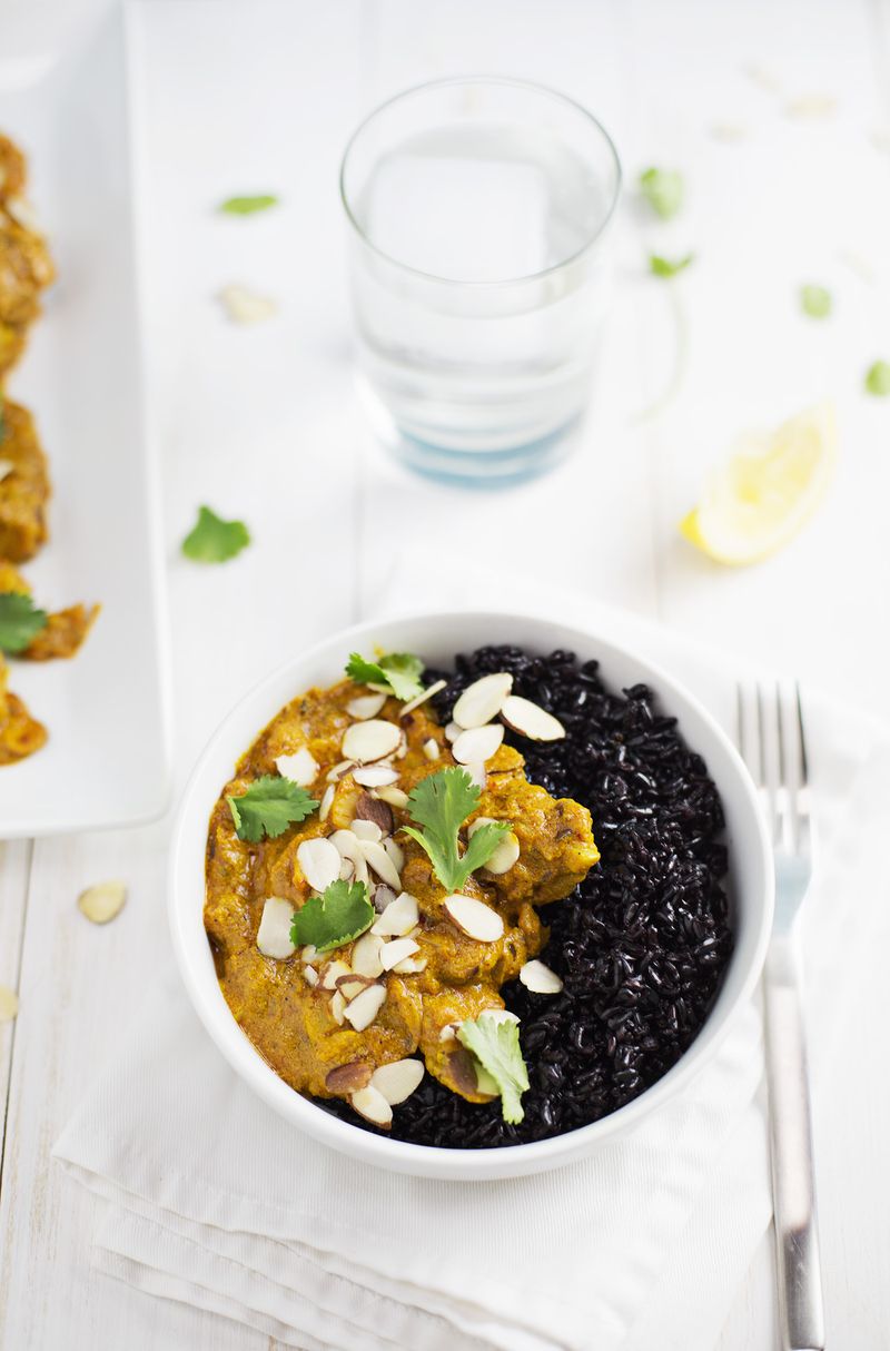 Butter Tempeh with Black Rice (via abeautifulmess.com) 