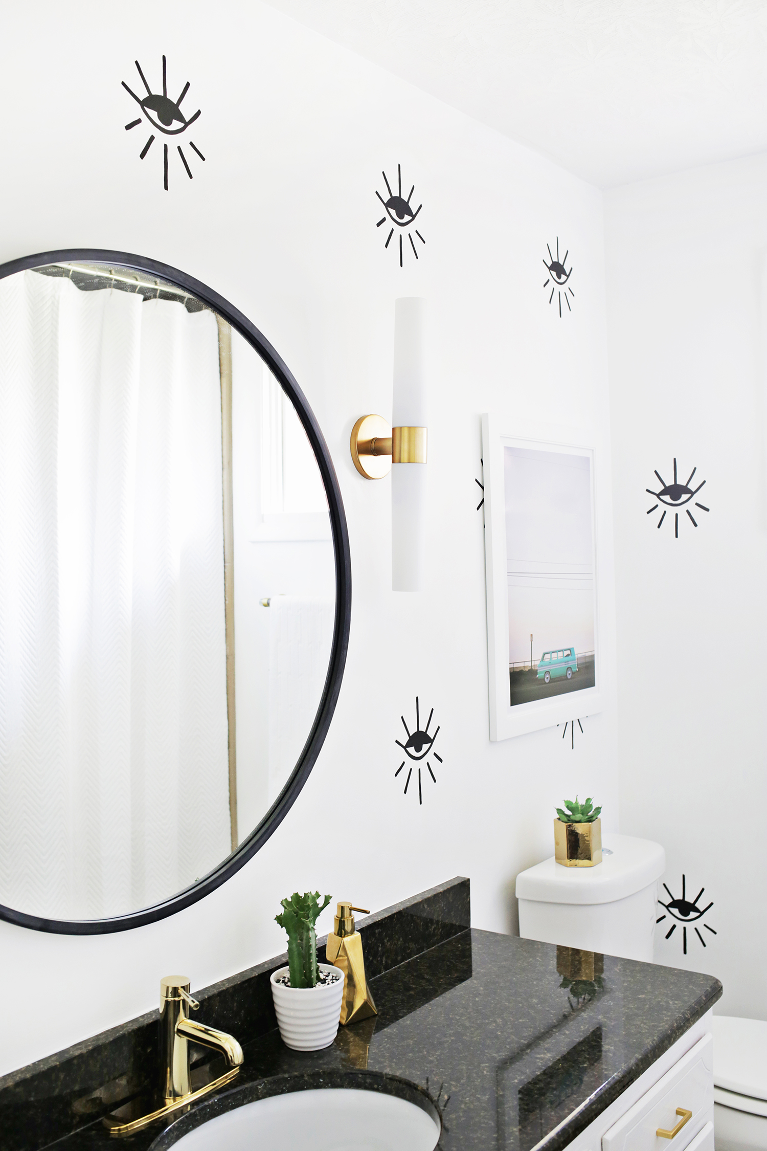 Love this eye pattern statement wall! (click through for tutorial) 