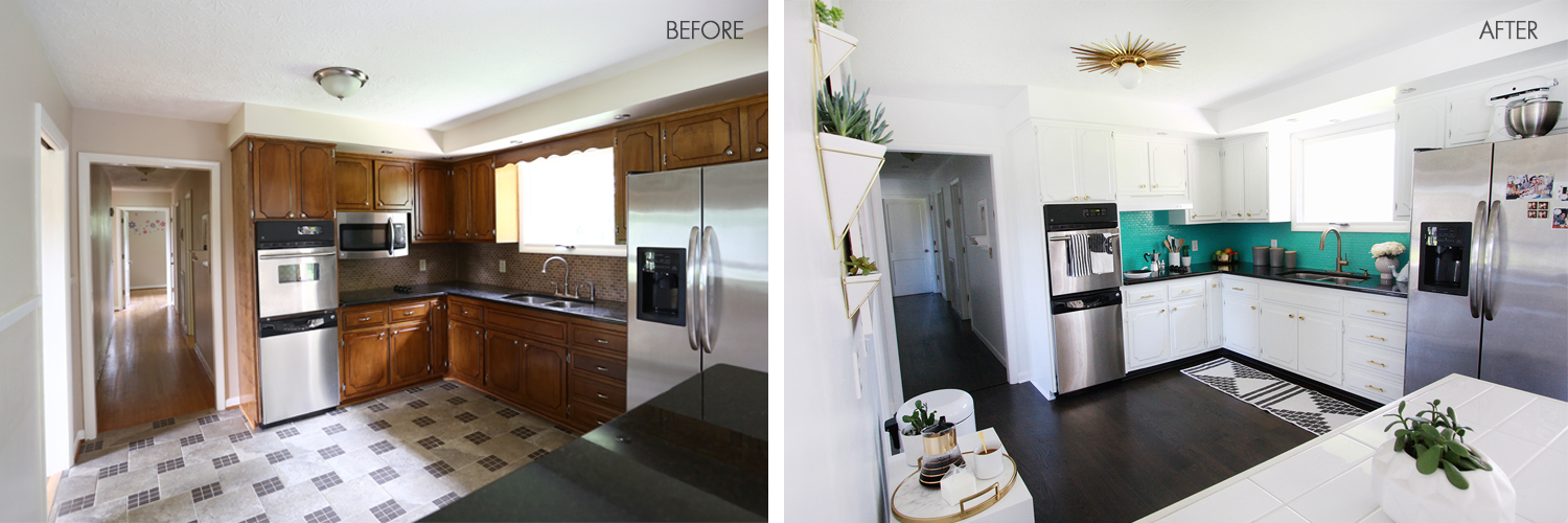 Laura's kitchen before and after (click through to see more!) 