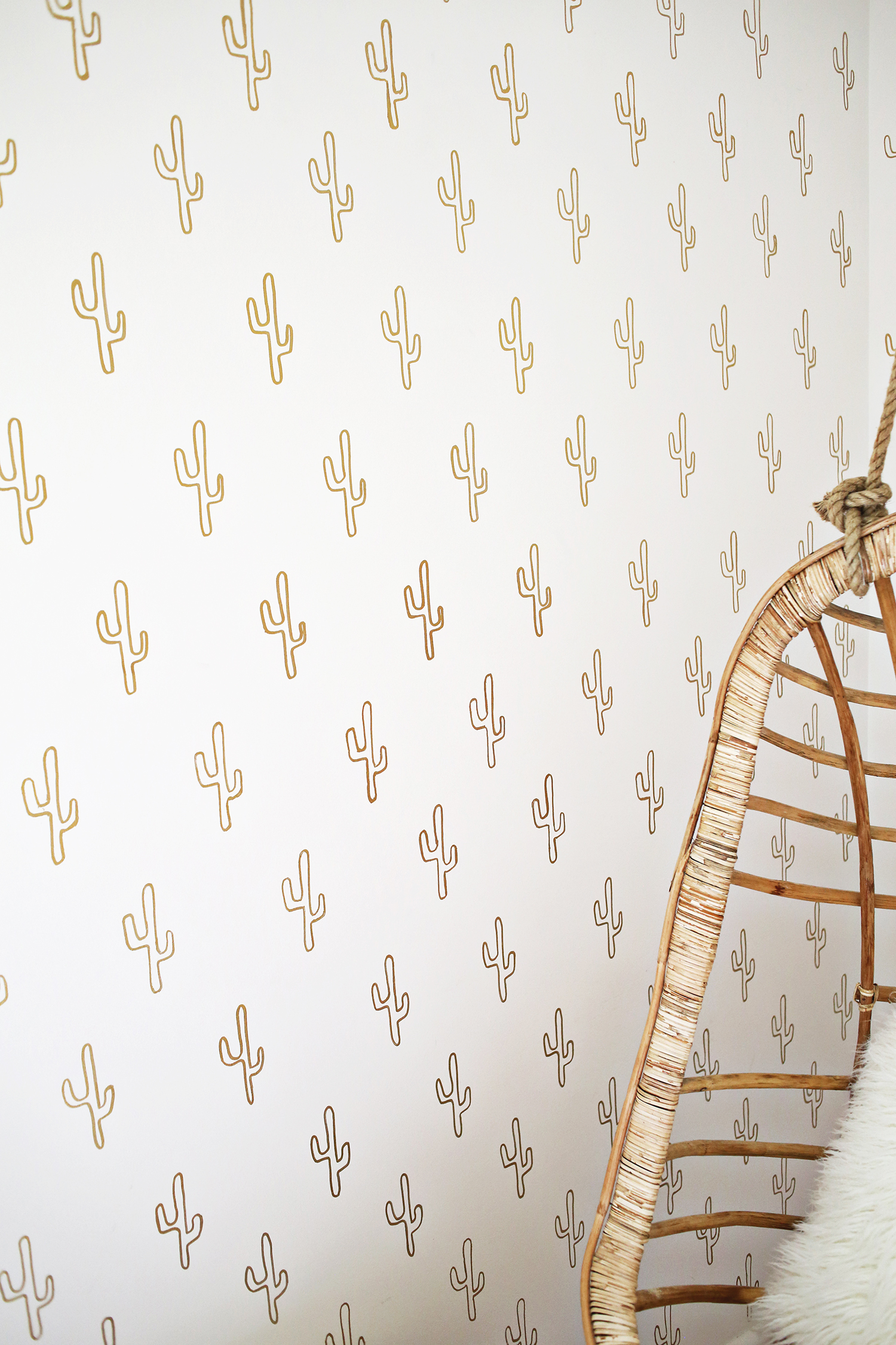Gold Cactus Wallpaper DIY 