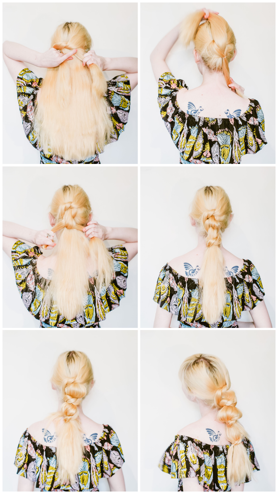 Festival ready messy knotted ponytail (click-through for the full tutorial)
