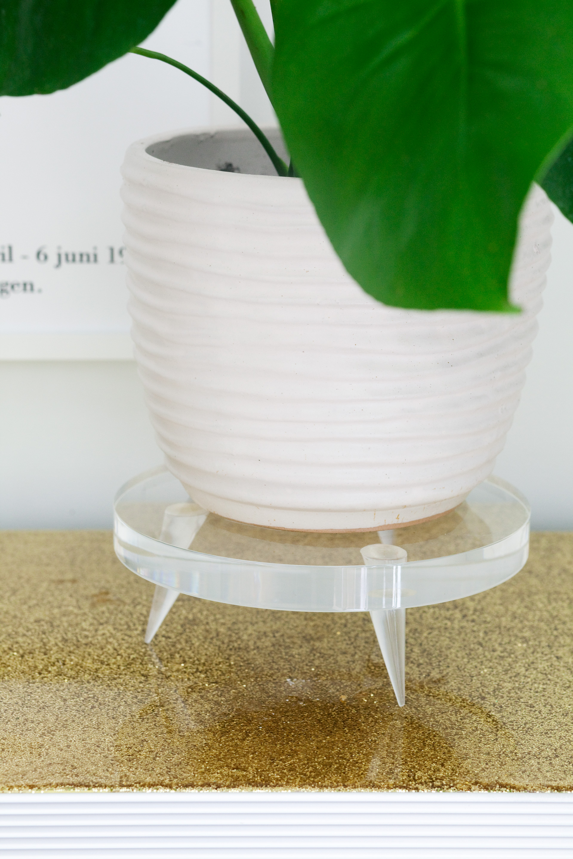 DIY Lucite Plant Stand with Tapered Legs