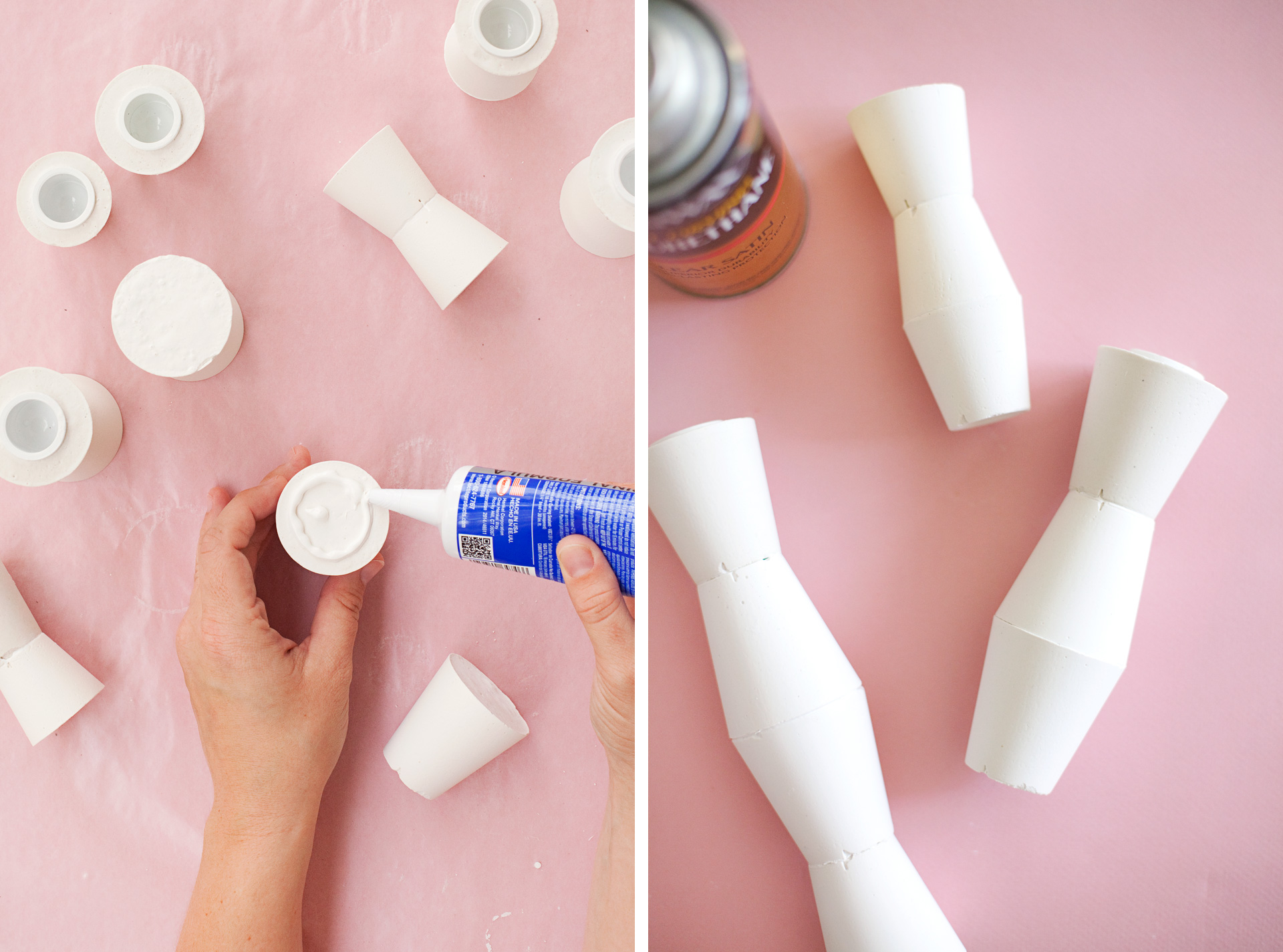 DIY Mid Century Modern Candlestick Holders— made from plaster!