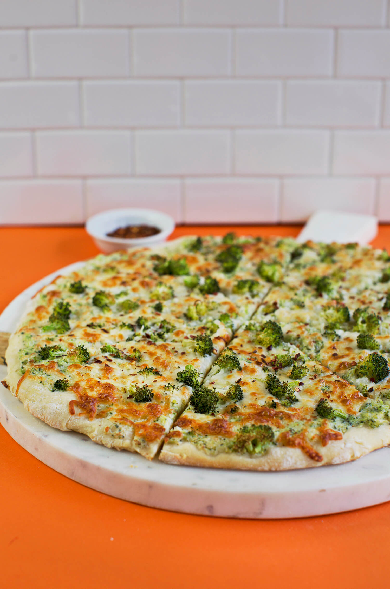 Creamy Double Broccoli Pizza (via abeautifulmess.com) 