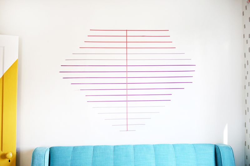 Make a removeable wall design with squares of washi tape! (click through for tutorial) 