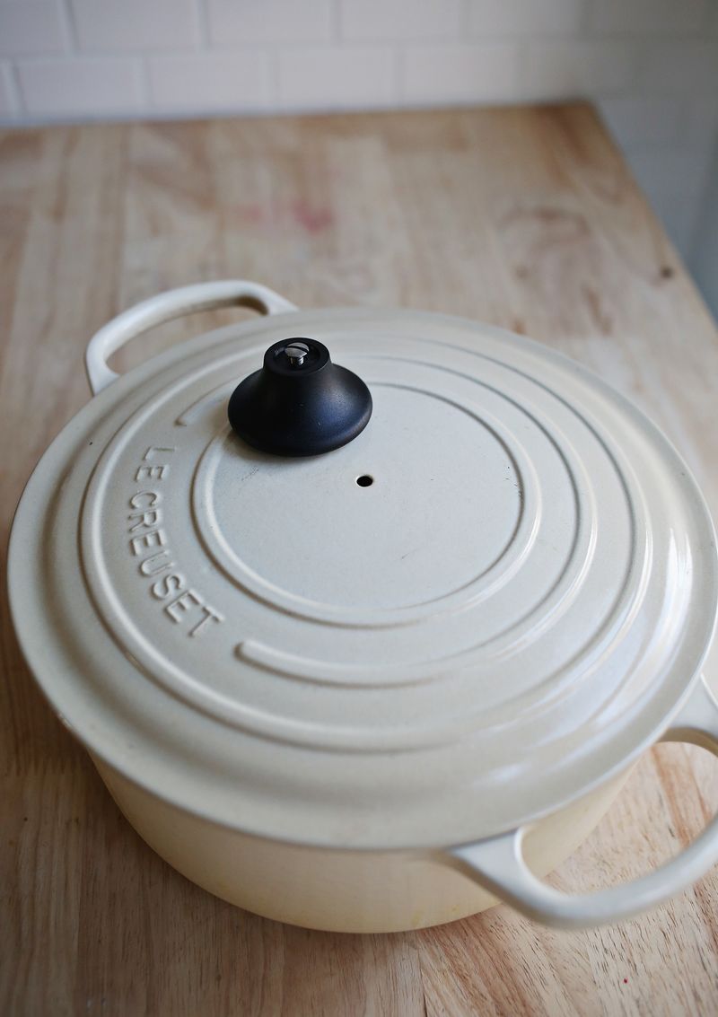 Remove the knob on a dutch oven before baking