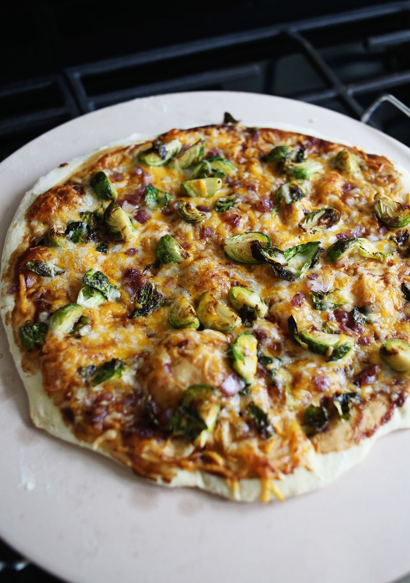 BBQ Brussels Sprout Pizza 