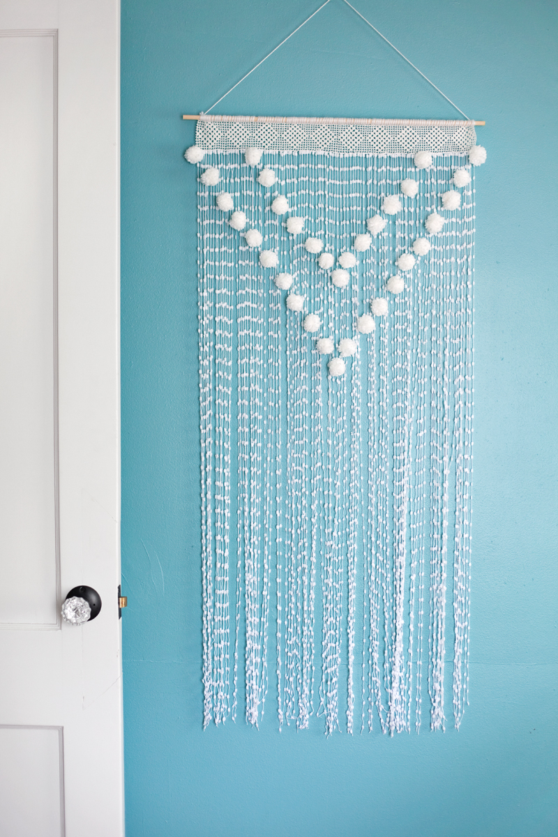 Pom Pom Wall Hanging — Simple to make and so cute!