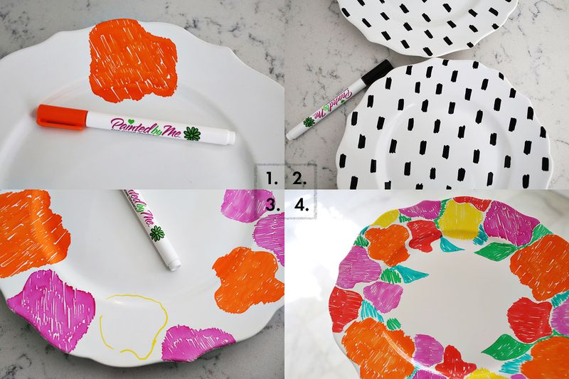Hand painted dishes with foodsafe paint! 