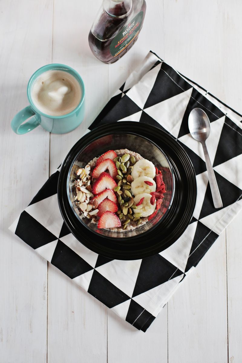 Hot cereal with fruit and nuts