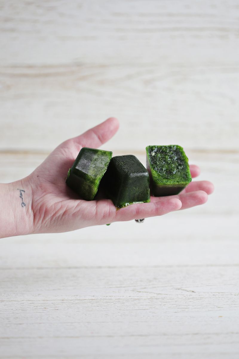 Spinach cubes