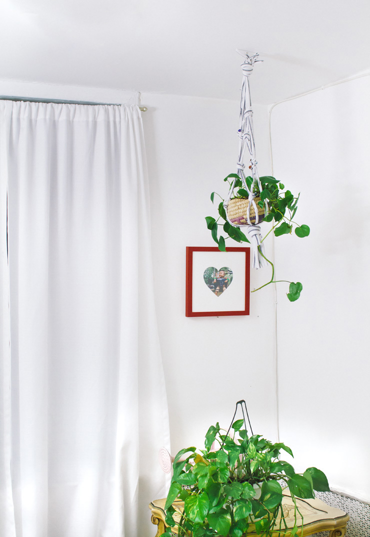 Make A Hanging Planter From An Old T-Shirt! (click through for tutorial)