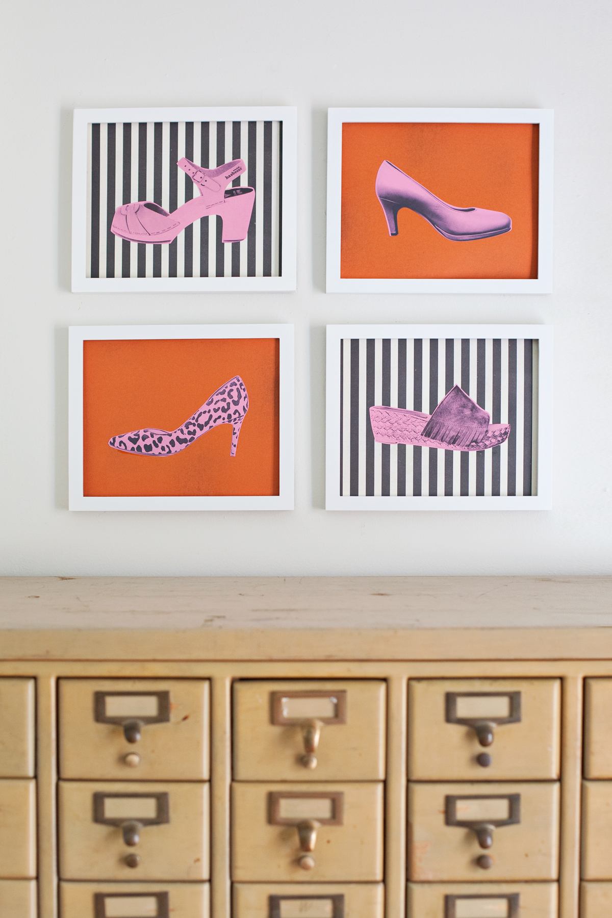 Turn your shoe collection into wall art!