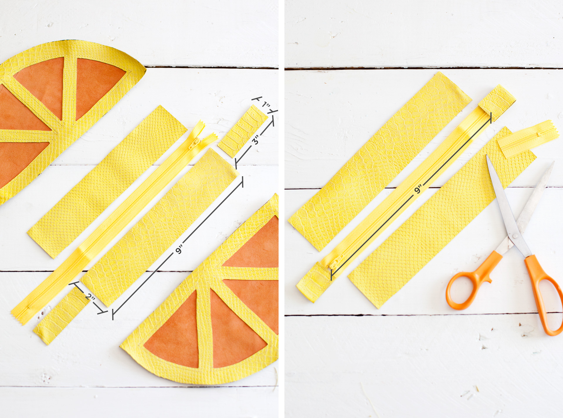 DIY Citrus Slice purse- complete with sewing template and detailed instructions!