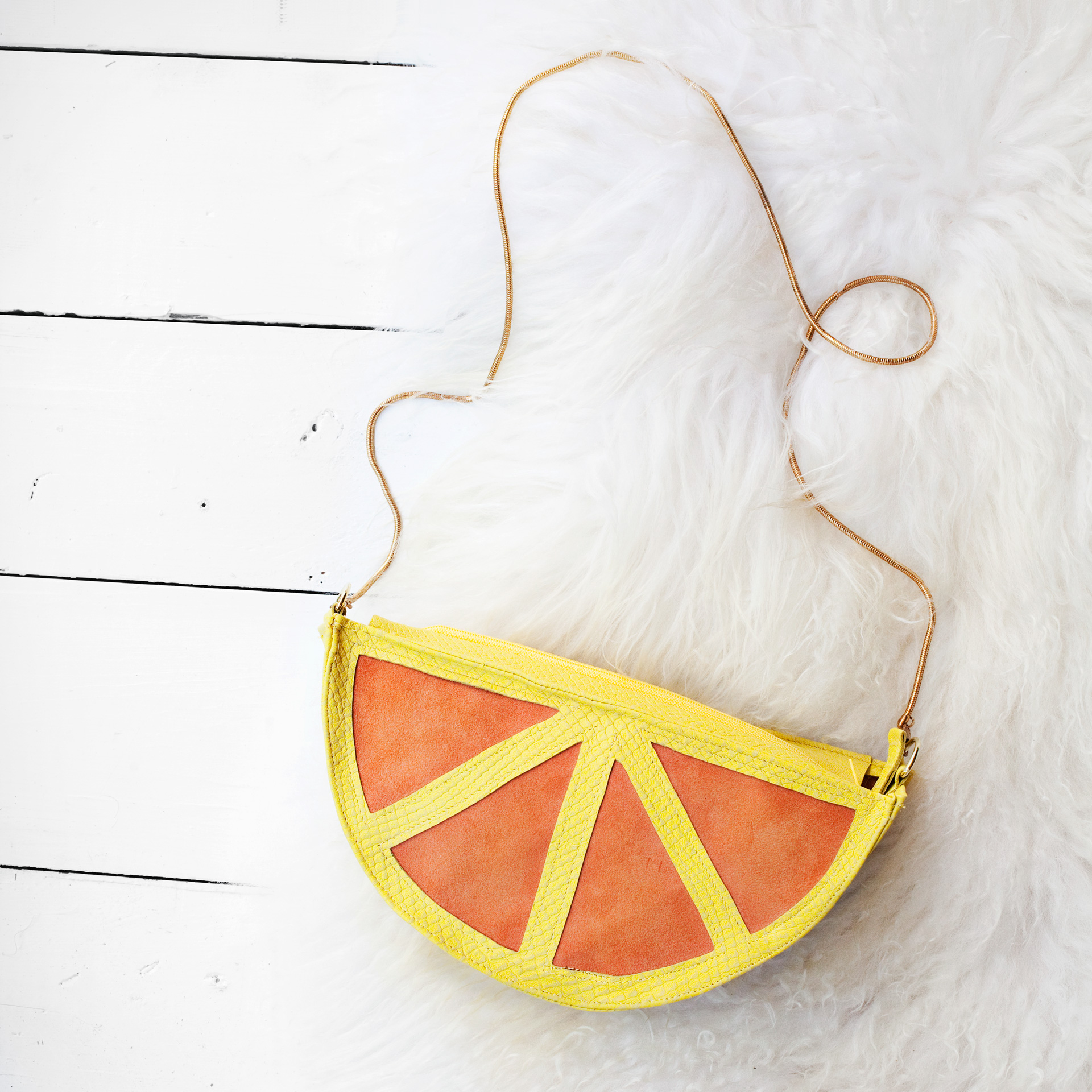 DIY Citrus Slice purse- complete with sewing template and detailed instructions!