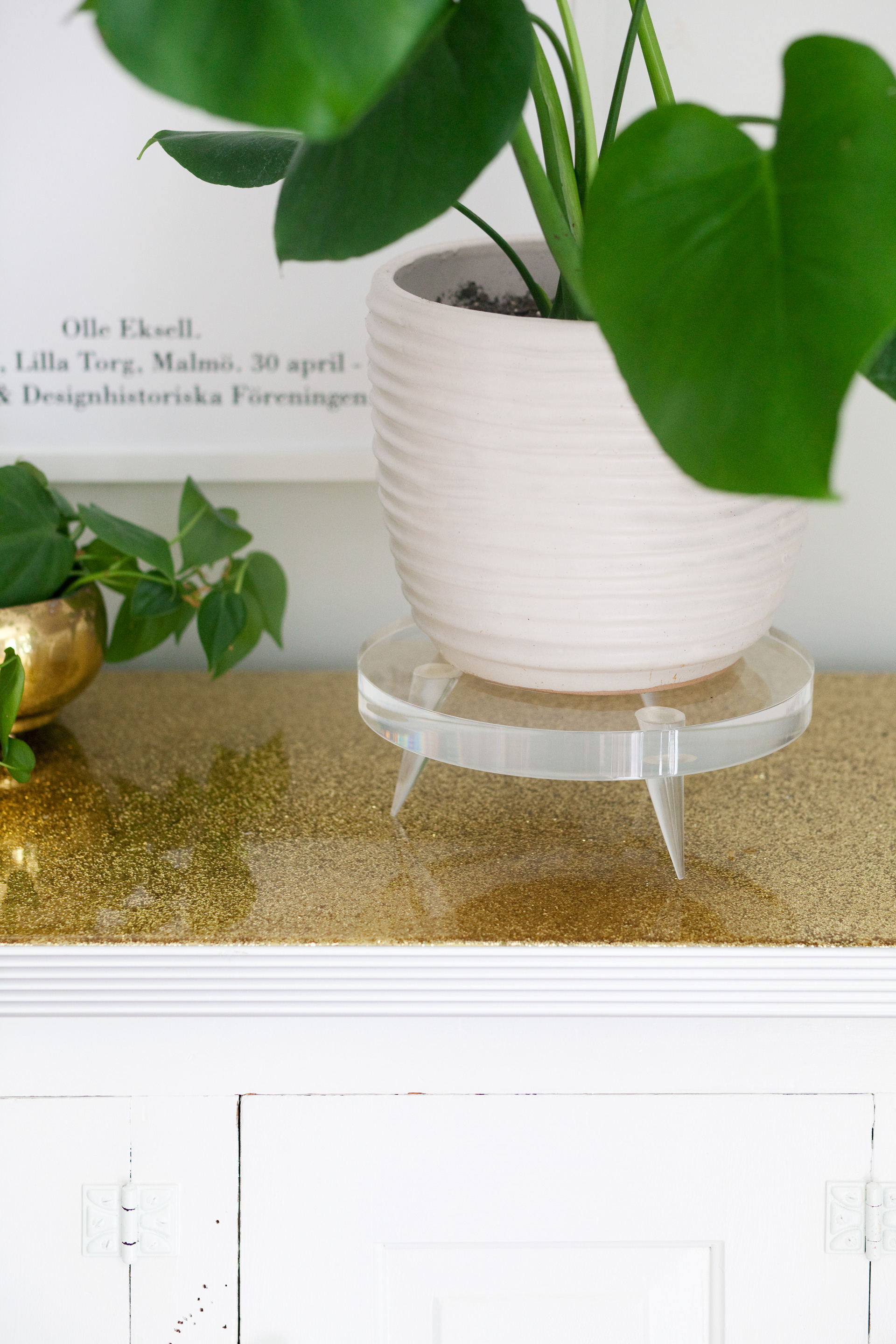 DIY Lucite Plant Stand with Tapered Legs