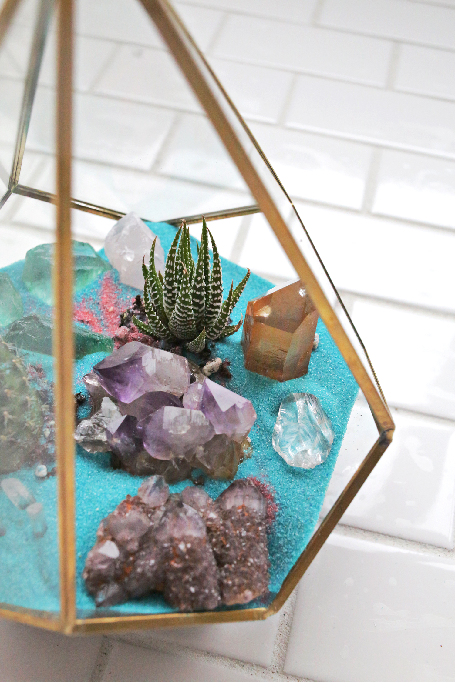 Crystal + Cactus Terrarium 